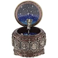 Caja de música Vintage con 12 Constelaciones Luces LED giratorias de Diosa Mecanismo Tallado de Resina centelleante Caja…